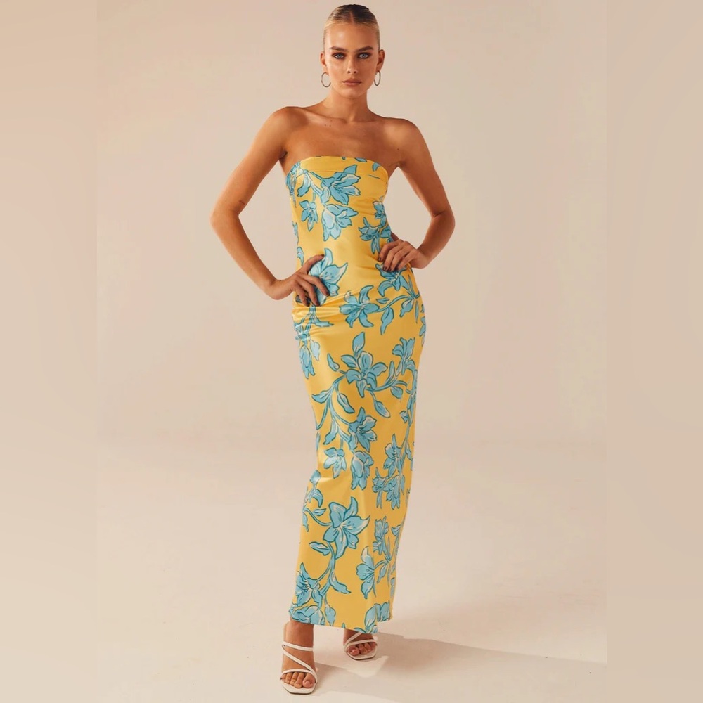 Peppermayo Strapless Summer Love Maxi Dress
